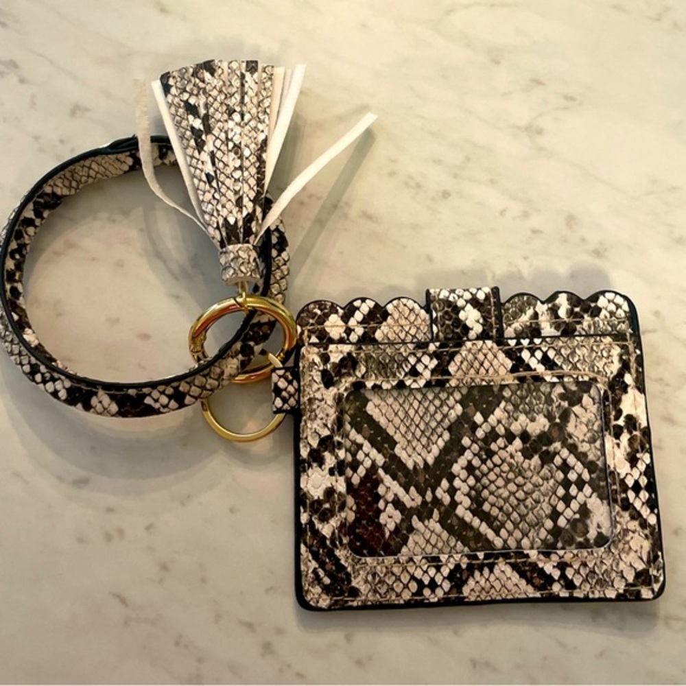 Snakeskin Print Wristlet Wallet